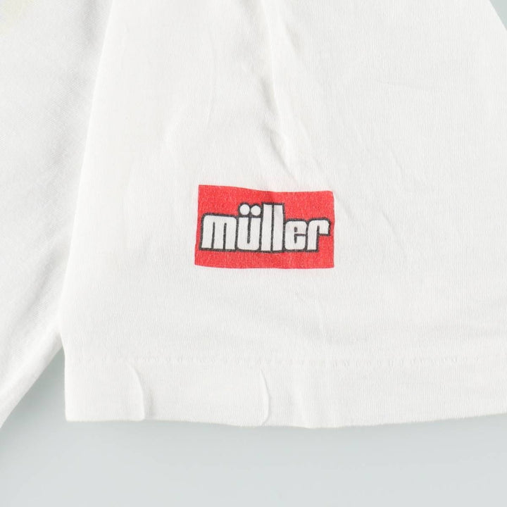 ~90'S Sun Müller advertising T-shirt, men's size L equivalent, vintage. cotton white type Vintage Second Hand