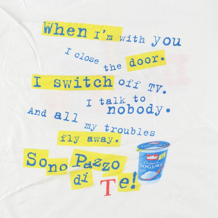 ~90'S Sun Müller advertising T-shirt, men's size L equivalent, vintage. cotton white type Vintage Second Hand