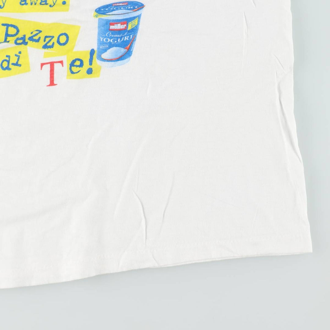 ~90'S Sun Müller advertising T-shirt, men's size L equivalent, vintage. cotton white type Vintage Second Hand