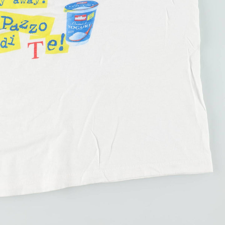 ~90'S Sun Müller advertising T-shirt, men's size L equivalent, vintage. cotton white type Vintage Second Hand