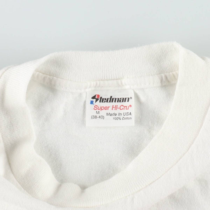 ~90'S Stedman FIRST FLORIDA BANK Advertising T-Shirt, Made in USA, Men's Size M (Equivalent), Vintage cotton white type Vintage Second Hand