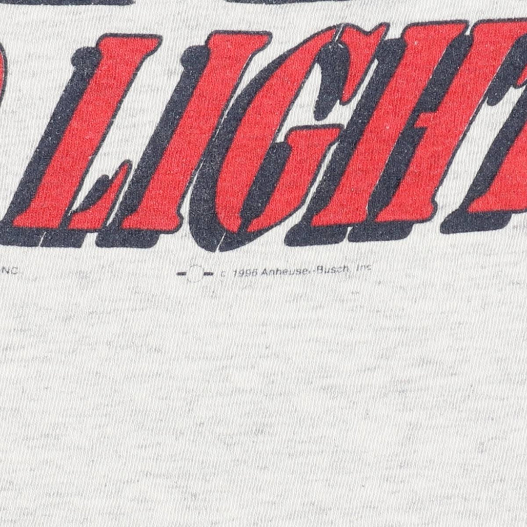 90'S Delta Bud Light Advertising T-Shirt, Made in USA, Men's Size L (approx.), Vintage cotton gray type Vintage Second Hand