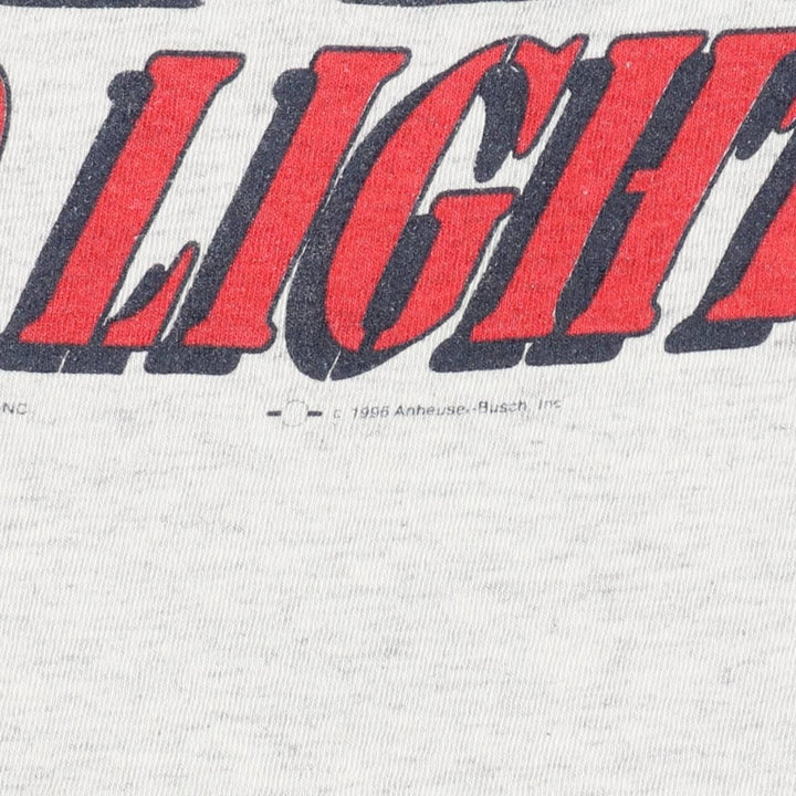 90'S Delta Bud Light Advertising T-Shirt, Made in USA, Men's Size L (approx.), Vintage cotton gray type Vintage Second Hand