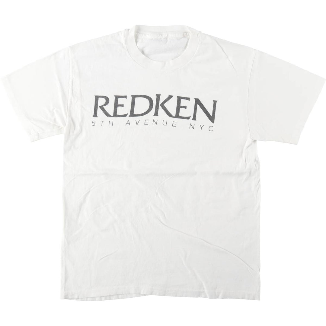 Vintage REDKEN advertising T-shirt from the 1990s, men's size M equivalent. unclear white type Vintage Second Hand