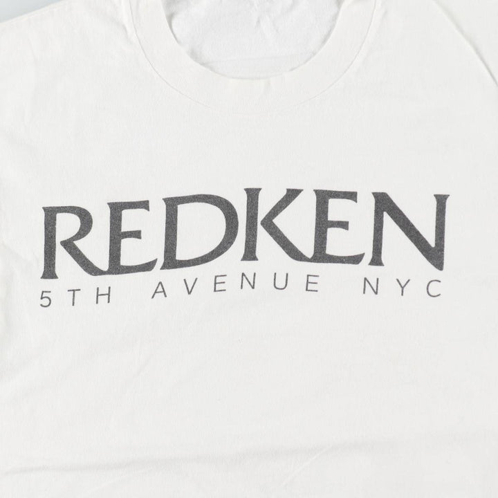 Vintage REDKEN advertising T-shirt from the 1990s, men's size M equivalent. unclear white type Vintage Second Hand