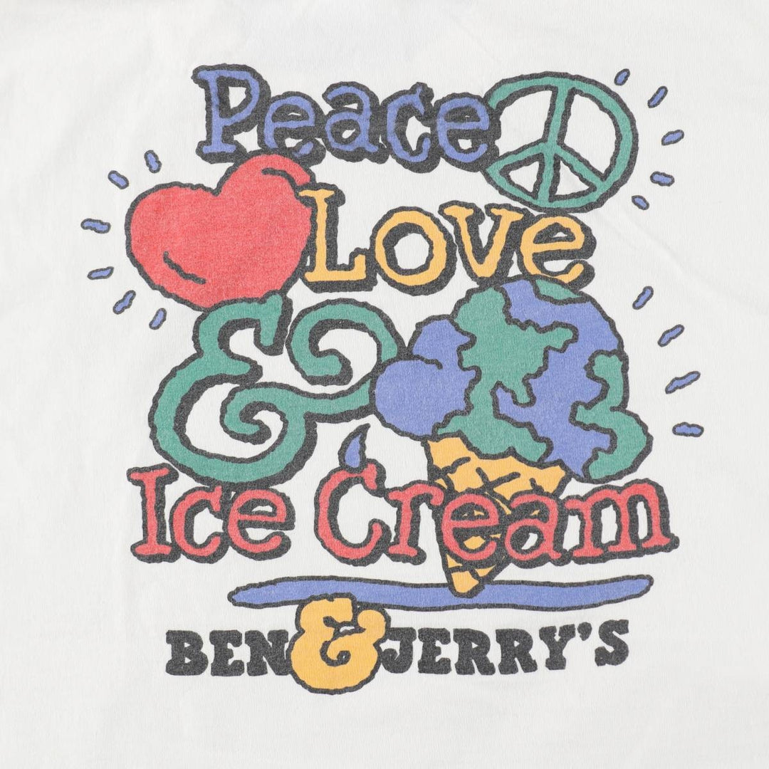 Clean Clothes Ben & Jerry's Advertising T-Shirt, Made in USA, Men's Size XL (approx.) cotton white type Vintage Second Hand