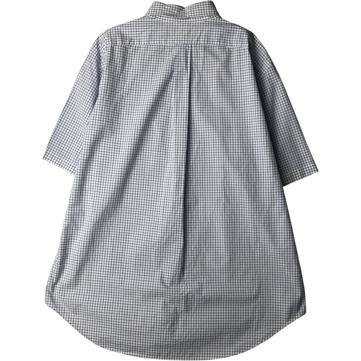 Ralph Lauren Classic Fit short sleeve button down check shirt, men's size L cotton white type Vintage Second Hand