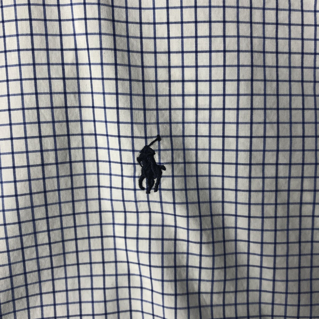 Ralph Lauren Classic Fit short sleeve button down check shirt, men's size L cotton white type Vintage Second Hand