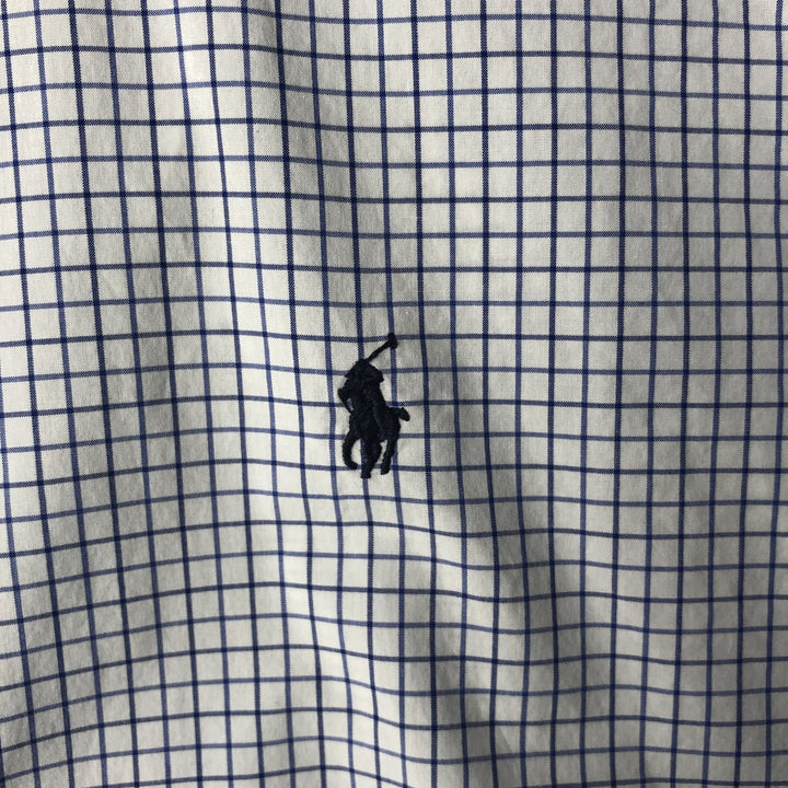 Ralph Lauren Classic Fit short sleeve button down check shirt, men's size L cotton white type Vintage Second Hand