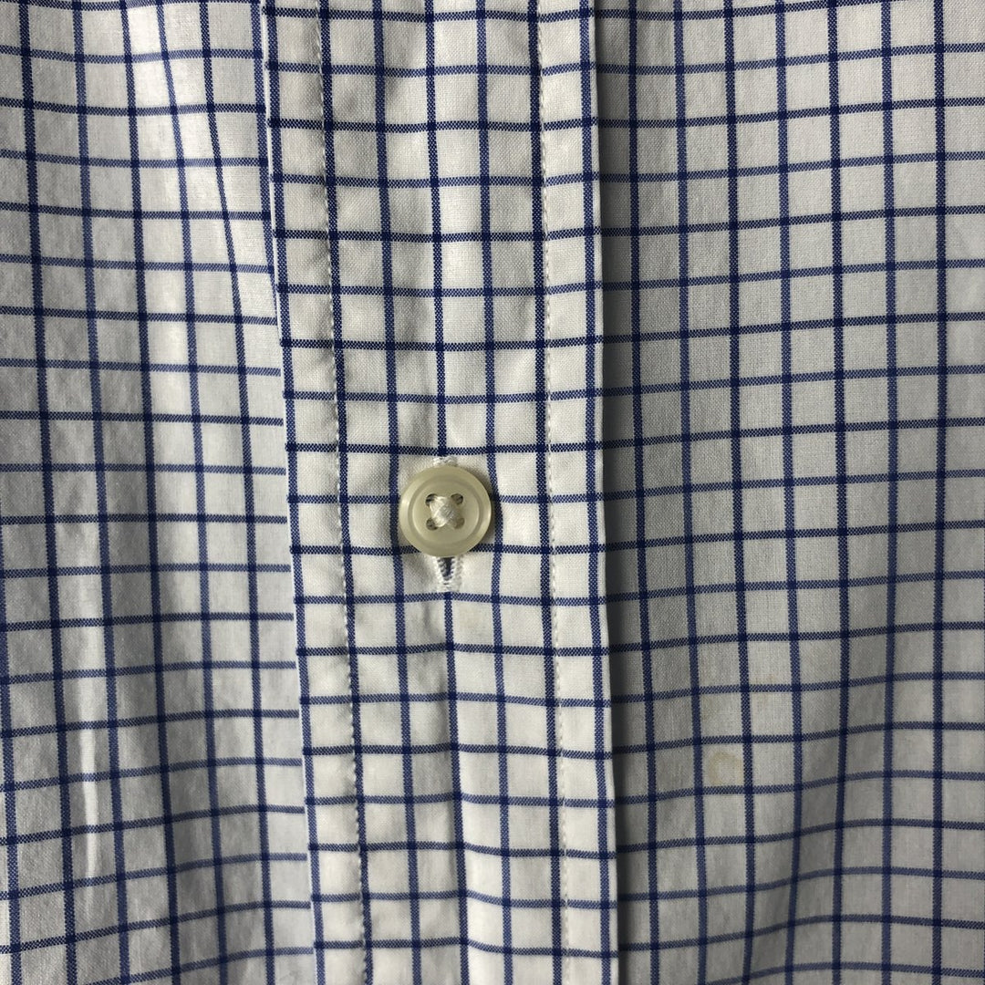 Ralph Lauren Classic Fit short sleeve button down check shirt, men's size L cotton white type Vintage Second Hand