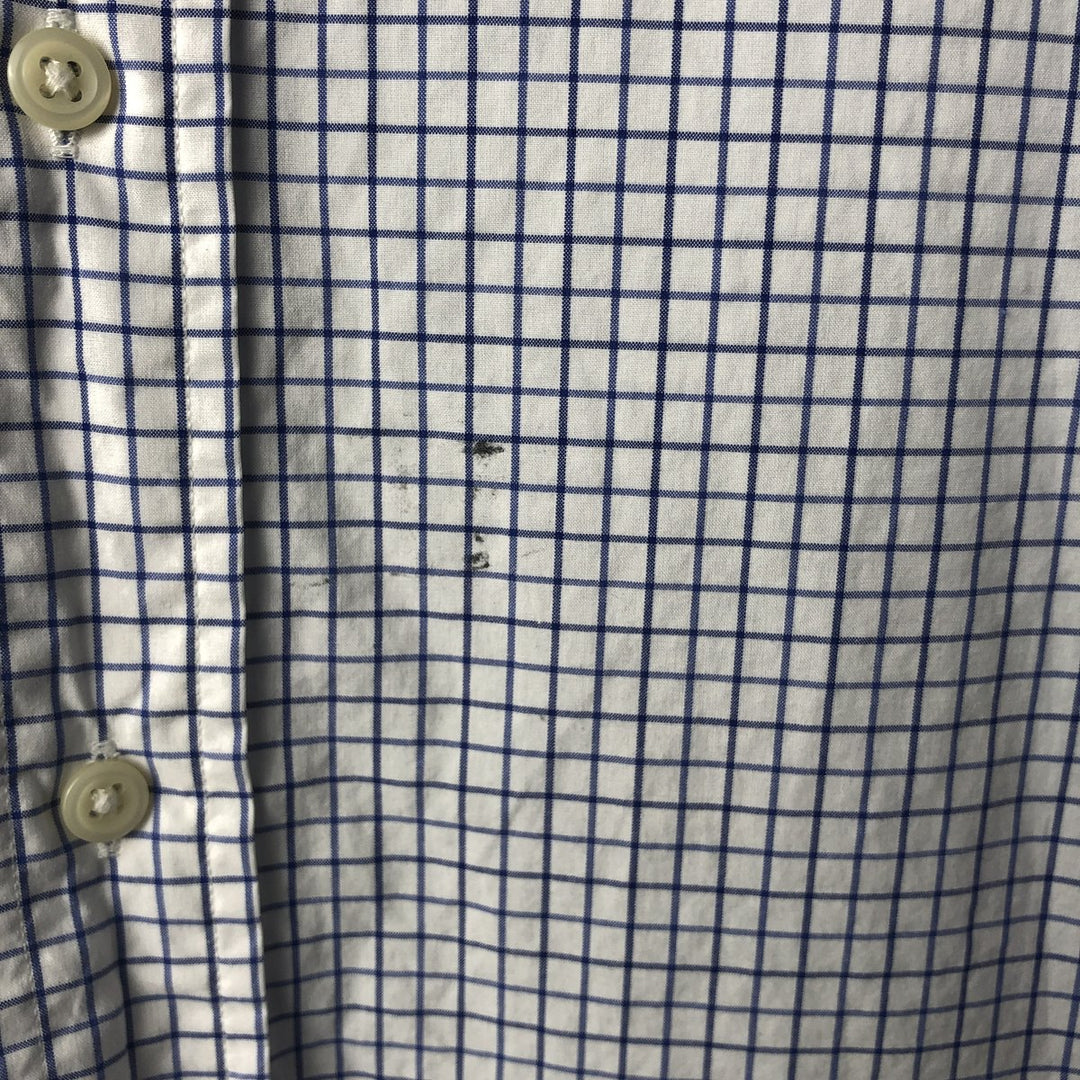 Ralph Lauren Classic Fit short sleeve button down check shirt, men's size L cotton white type Vintage Second Hand