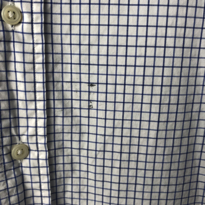 Ralph Lauren Classic Fit short sleeve button down check shirt, men's size L cotton white type Vintage Second Hand