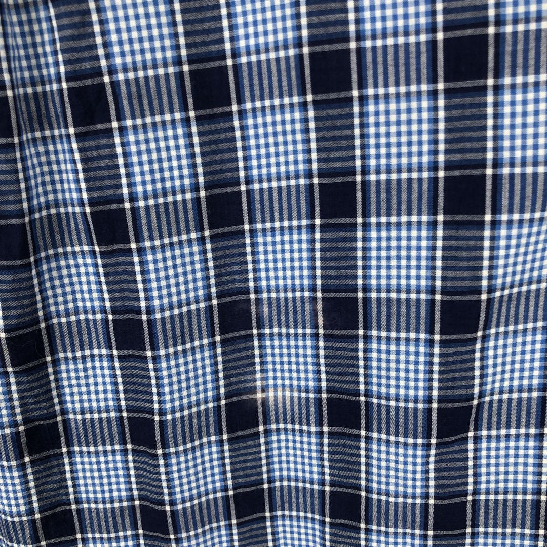 Ralph Lauren BLAKE short sleeve button down check shirt, men's size L cotton navy blue type Vintage Second Hand