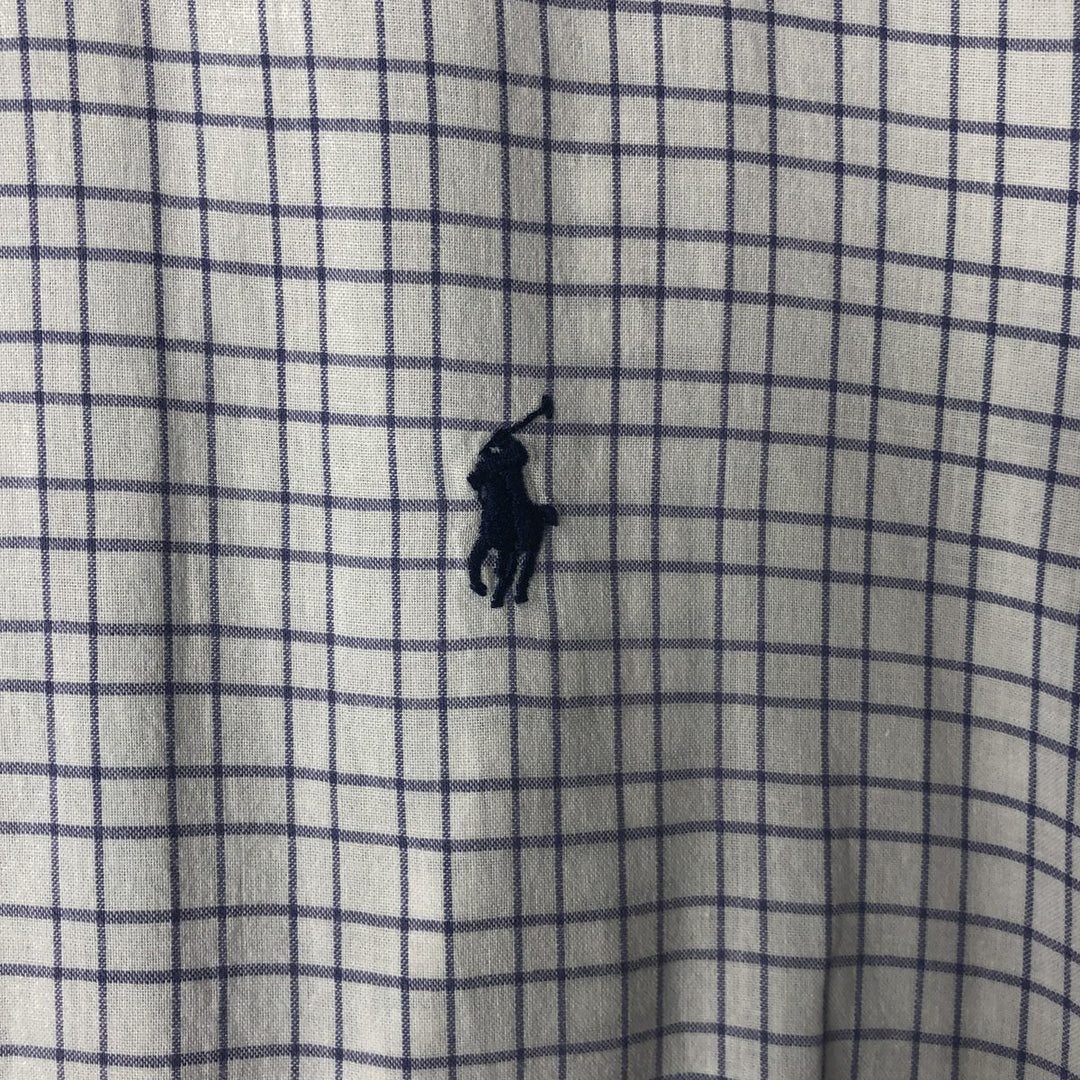 Ralph Lauren BLAKE short sleeve button down check shirt men's XL size cotton white type Vintage Second Hand