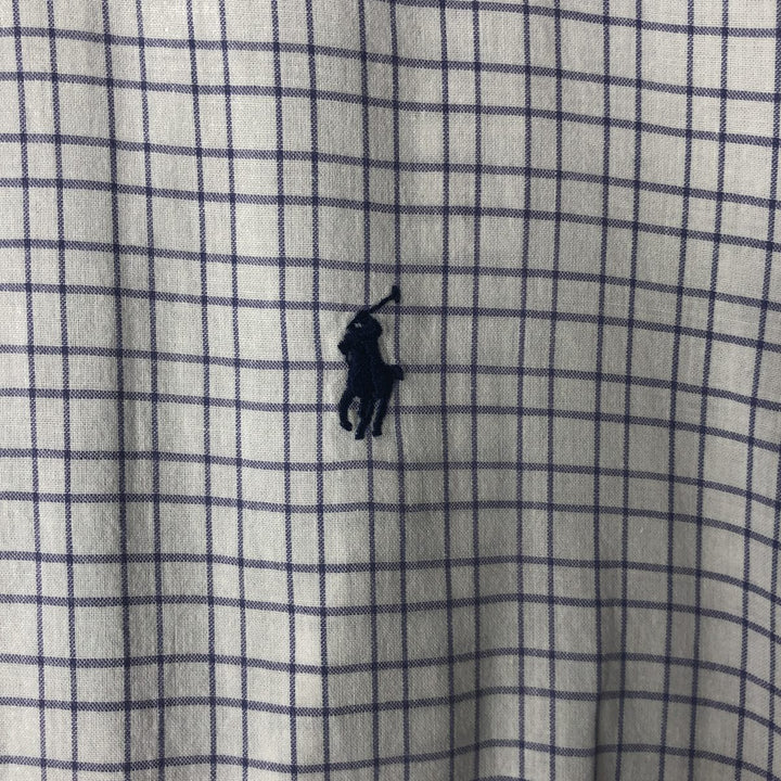 Ralph Lauren BLAKE short sleeve button down check shirt men's XL size cotton white type Vintage Second Hand
