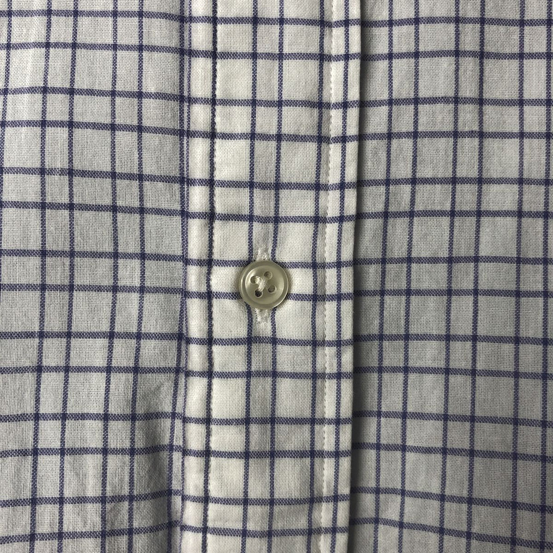 Ralph Lauren BLAKE short sleeve button down check shirt men's XL size cotton white type Vintage Second Hand