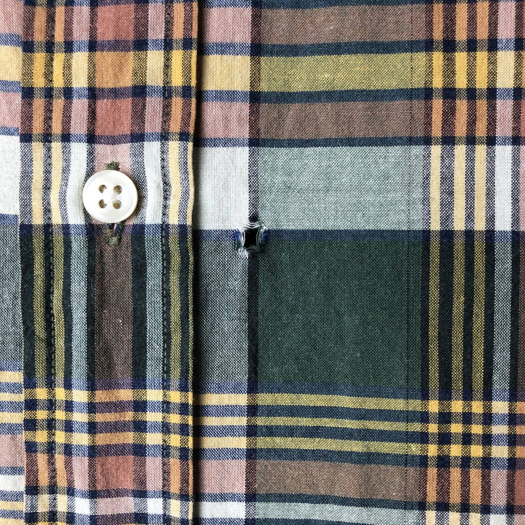 Ralph Lauren Classic Fit short sleeve button down check shirt, men's size M cotton green type Vintage Second Hand