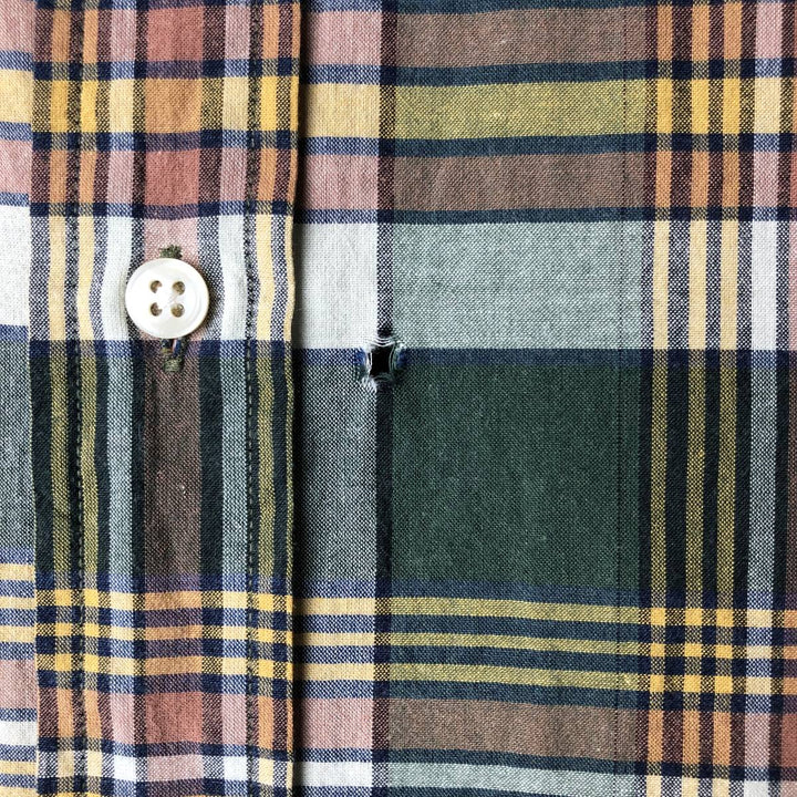 Ralph Lauren Classic Fit short sleeve button down check shirt, men's size M cotton green type Vintage Second Hand
