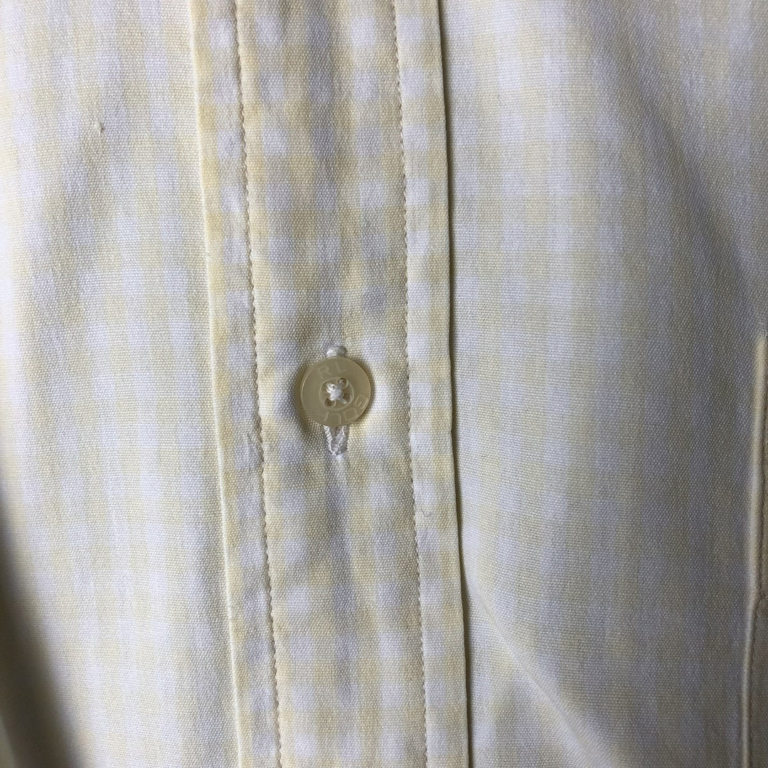 Ralph Lauren RALPH LAUREN GOLF TILDEN Gingham check short sleeve button down check shirt Men's L size cotton yellow type Vintage Second Hand