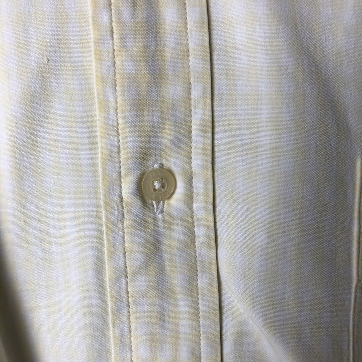 Ralph Lauren RALPH LAUREN GOLF TILDEN Gingham check short sleeve button down check shirt Men's L size cotton yellow type Vintage Second Hand