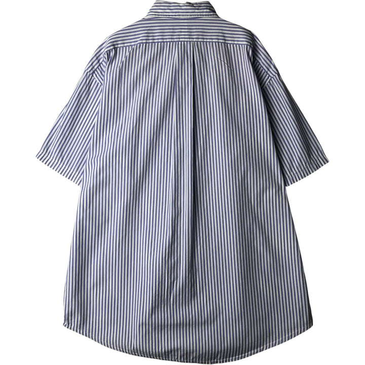 Ralph Lauren Classic Fit Short Sleeve Button Down Striped Shirt Men's XL cotton white type Vintage Second Hand