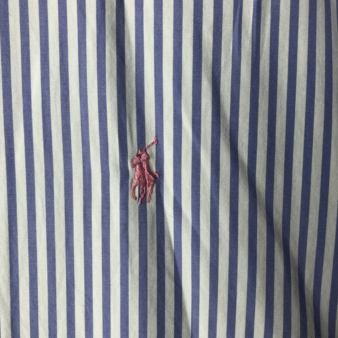 Ralph Lauren Classic Fit Short Sleeve Button Down Striped Shirt Men's XL cotton white type Vintage Second Hand