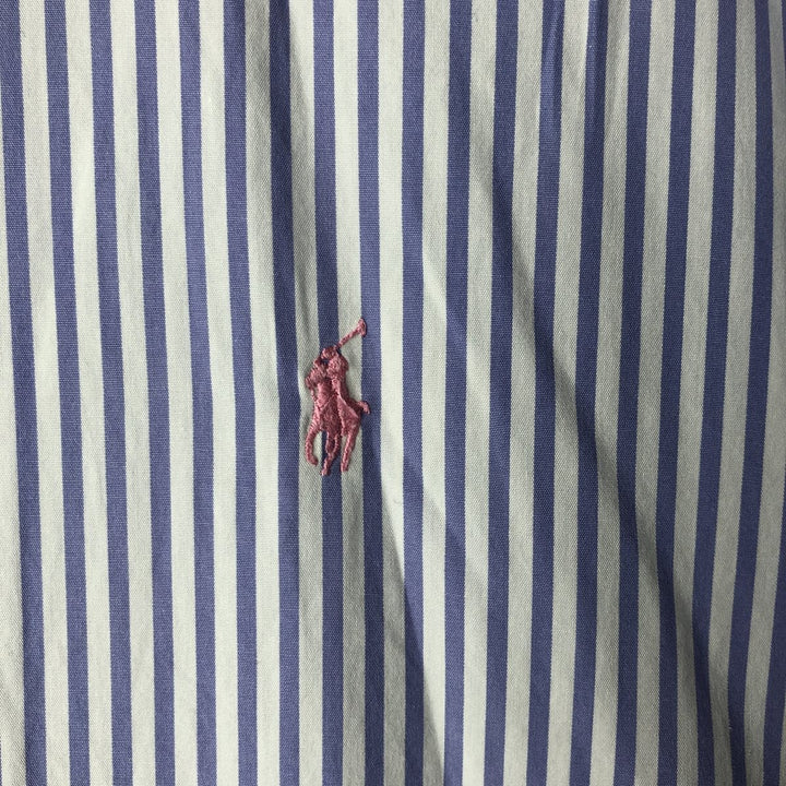 Ralph Lauren Classic Fit Short Sleeve Button Down Striped Shirt Men's XL cotton white type Vintage Second Hand