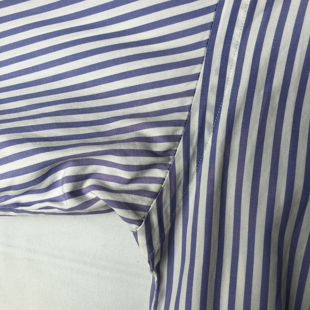 Ralph Lauren Classic Fit Short Sleeve Button Down Striped Shirt Men's XL cotton white type Vintage Second Hand