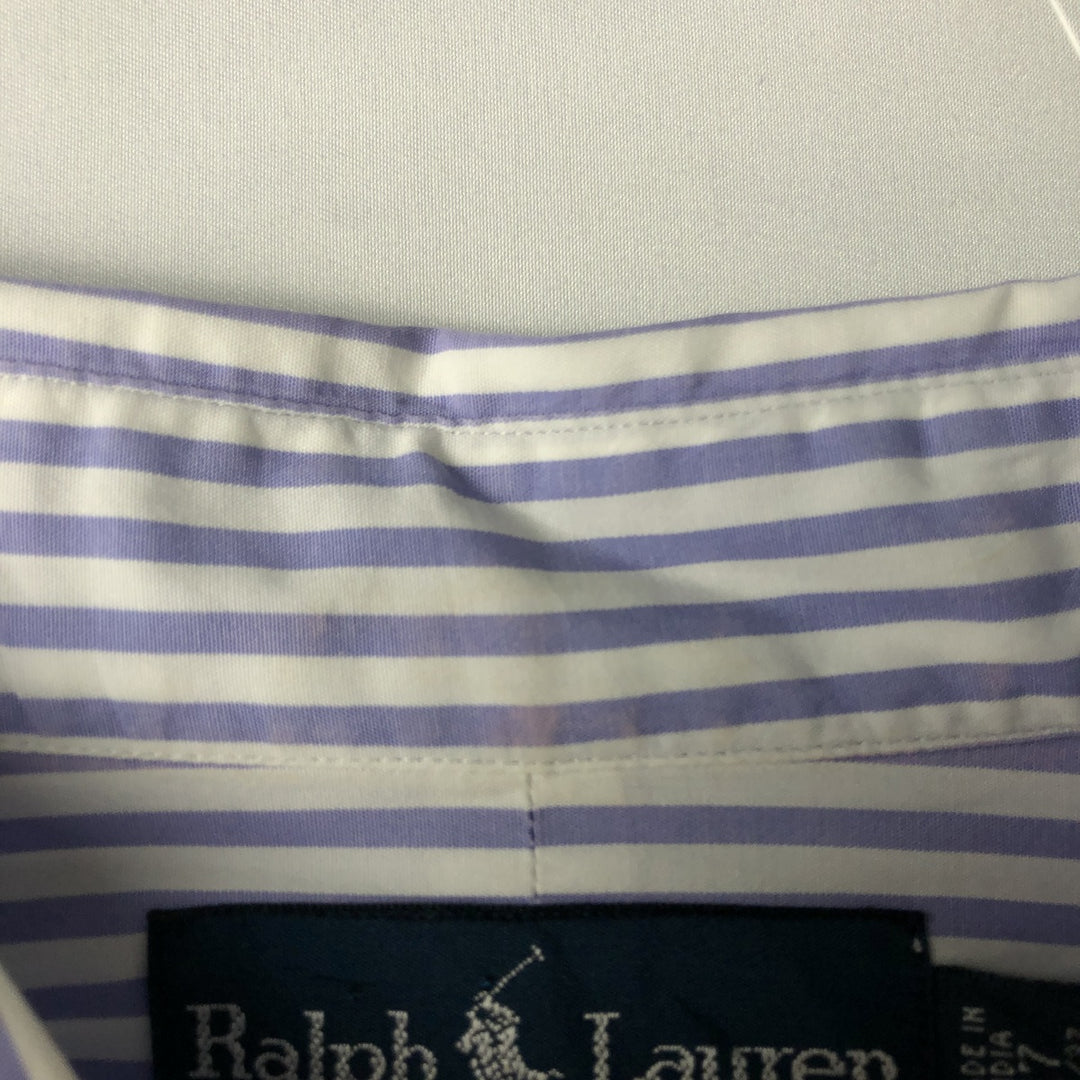 Ralph Lauren Classic Fit Short Sleeve Button Down Striped Shirt Men's XL cotton white type Vintage Second Hand