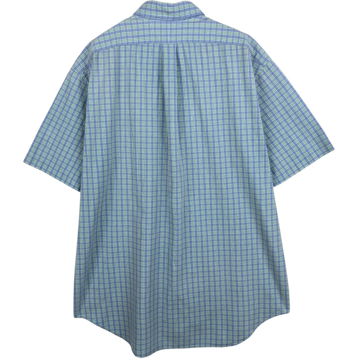 Ralph Lauren BLAKE short sleeve button down check shirt, men's size L cotton blue type Vintage Second Hand