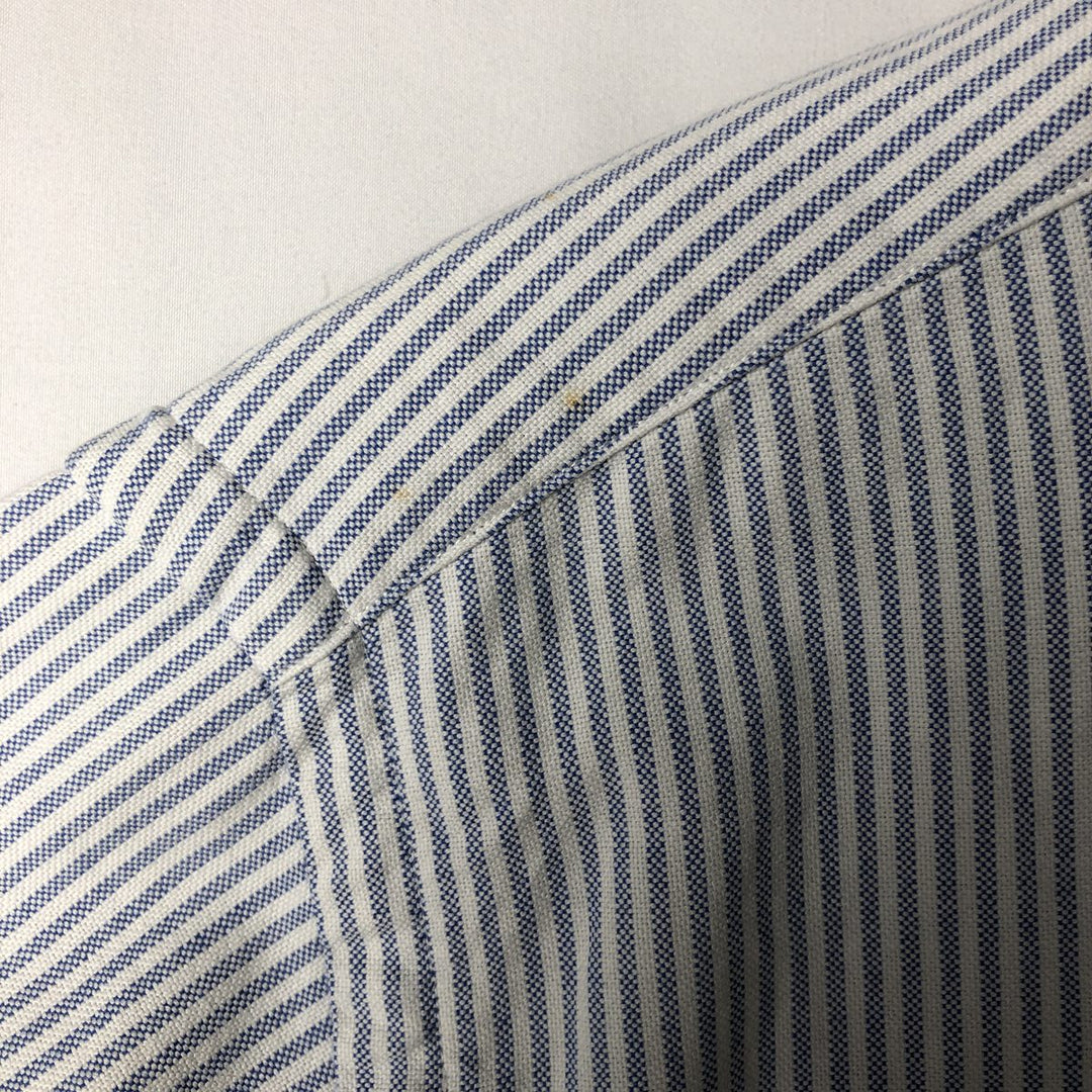 Ralph Lauren Classic Fit Short Sleeve Button Down Striped Shirt Men's XL cotton white type Vintage Second Hand