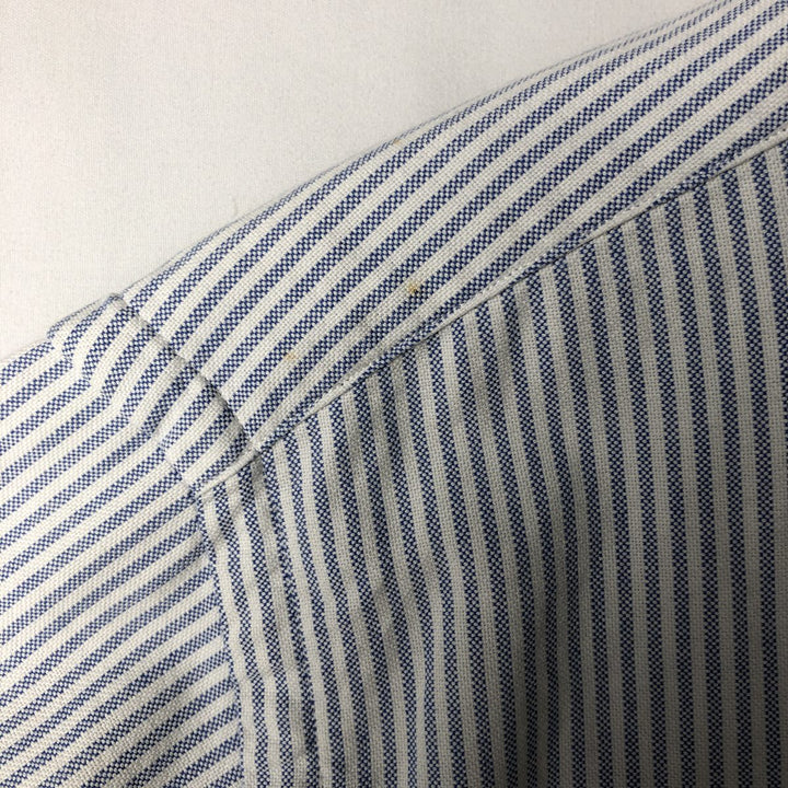 Ralph Lauren Classic Fit Short Sleeve Button Down Striped Shirt Men's XL cotton white type Vintage Second Hand