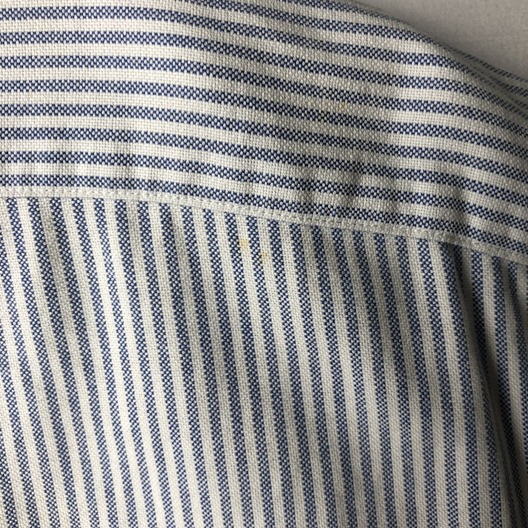 Ralph Lauren Classic Fit Short Sleeve Button Down Striped Shirt Men's XL cotton white type Vintage Second Hand
