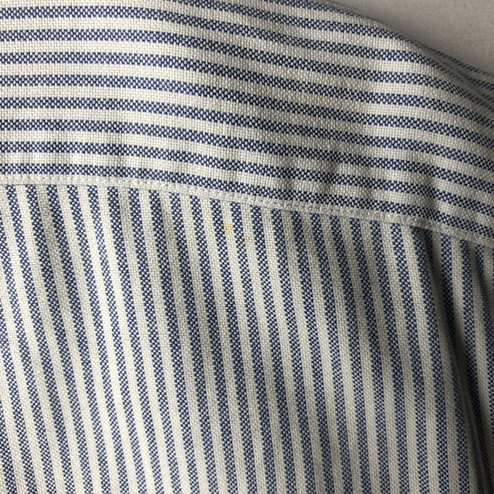 Ralph Lauren Classic Fit Short Sleeve Button Down Striped Shirt Men's XL cotton white type Vintage Second Hand