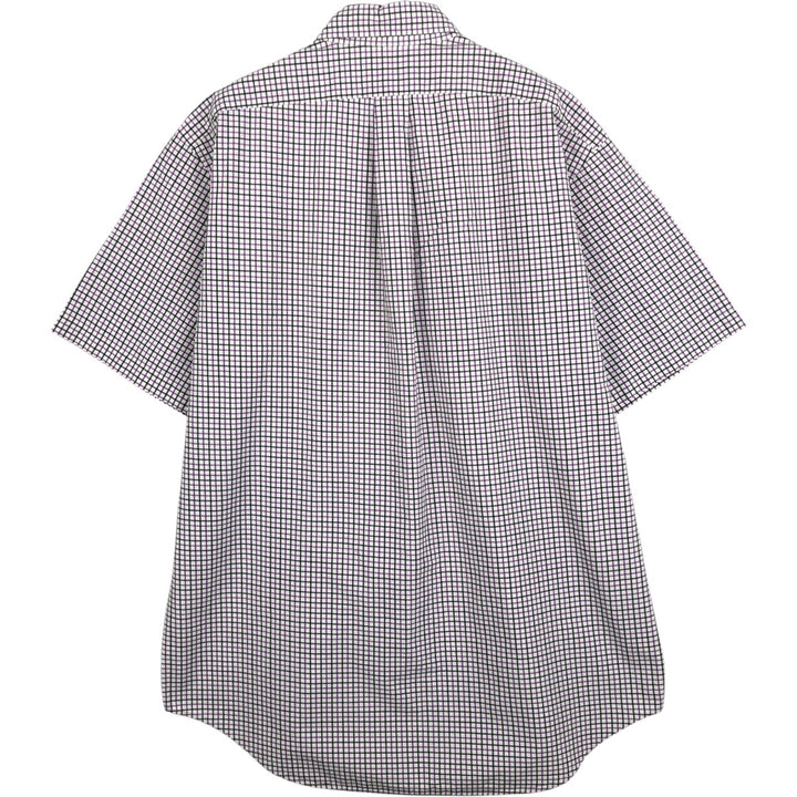 Ralph Lauren Classic Fit Short Sleeve Button Down Check Shirt Men's Size L cotton purple type Vintage Second Hand