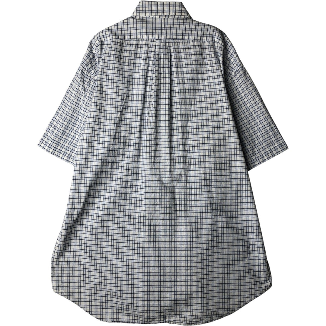 Ralph Lauren BLAKE short sleeve button down check shirt, men's size M cotton white type Vintage Second Hand