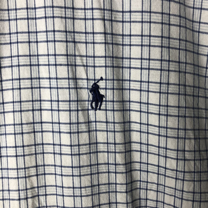Ralph Lauren BLAKE short sleeve button down check shirt, men's size M cotton white type Vintage Second Hand