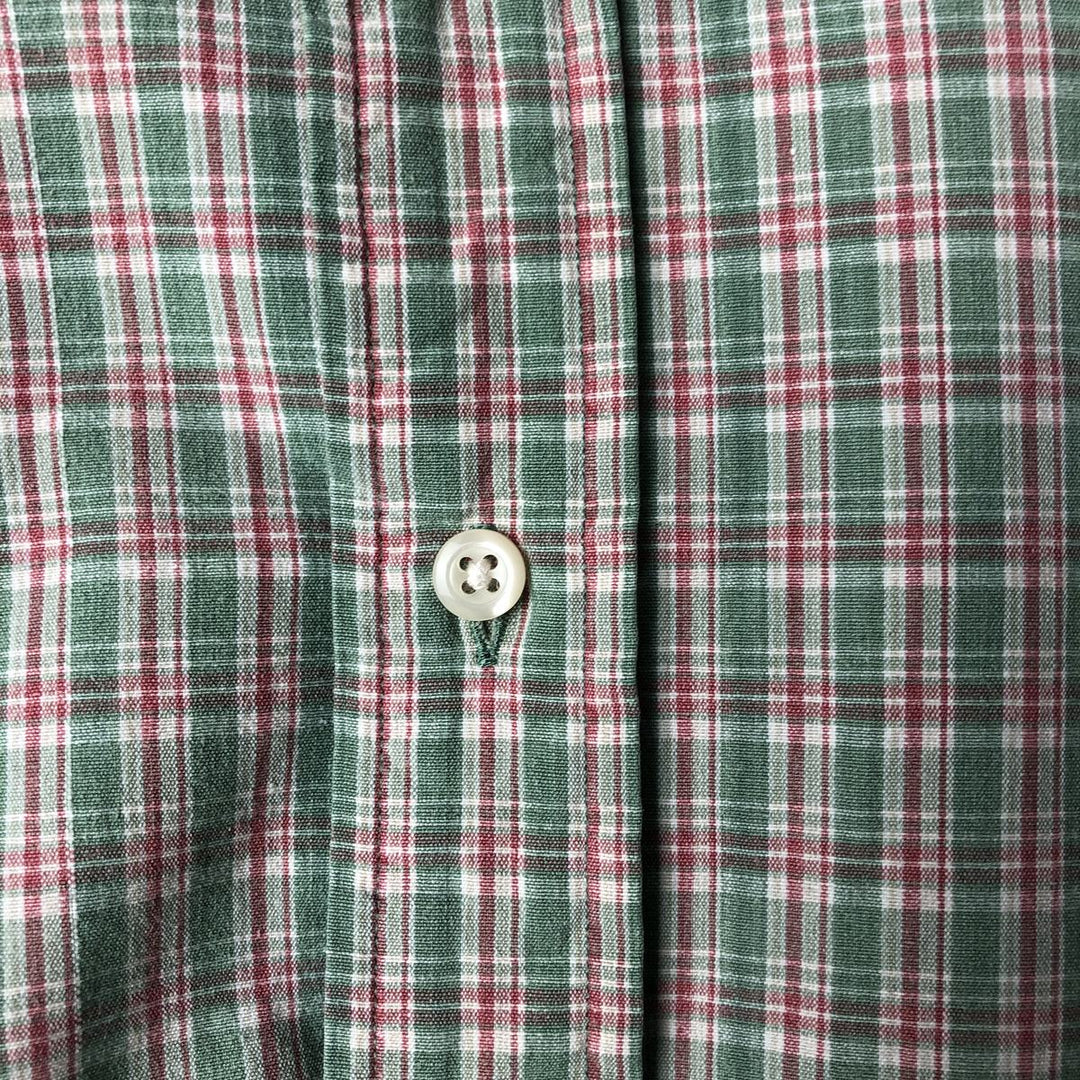 Ralph Lauren BLAIRE short sleeve button down check shirt men's XL size cotton green type yellow green Vintage Second Hand