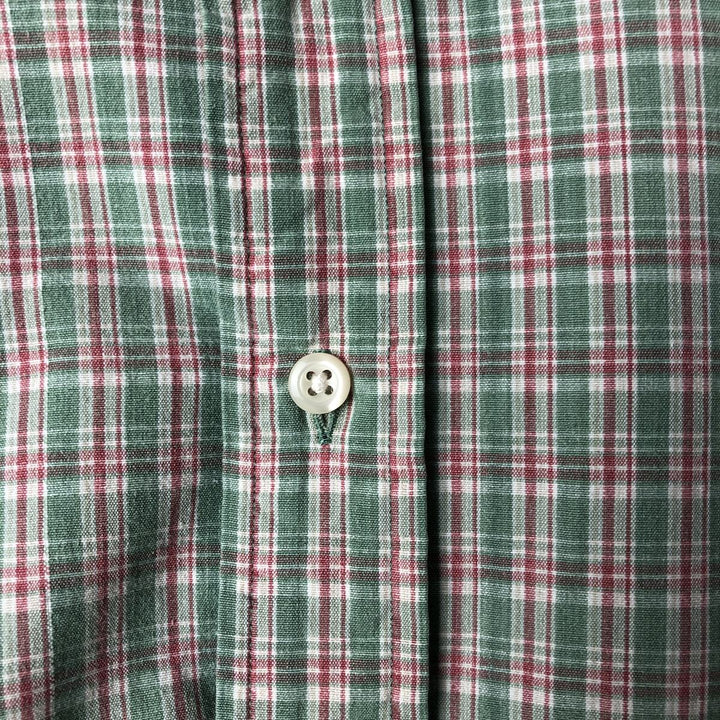 Ralph Lauren BLAIRE short sleeve button down check shirt men's XL size cotton green type yellow green Vintage Second Hand