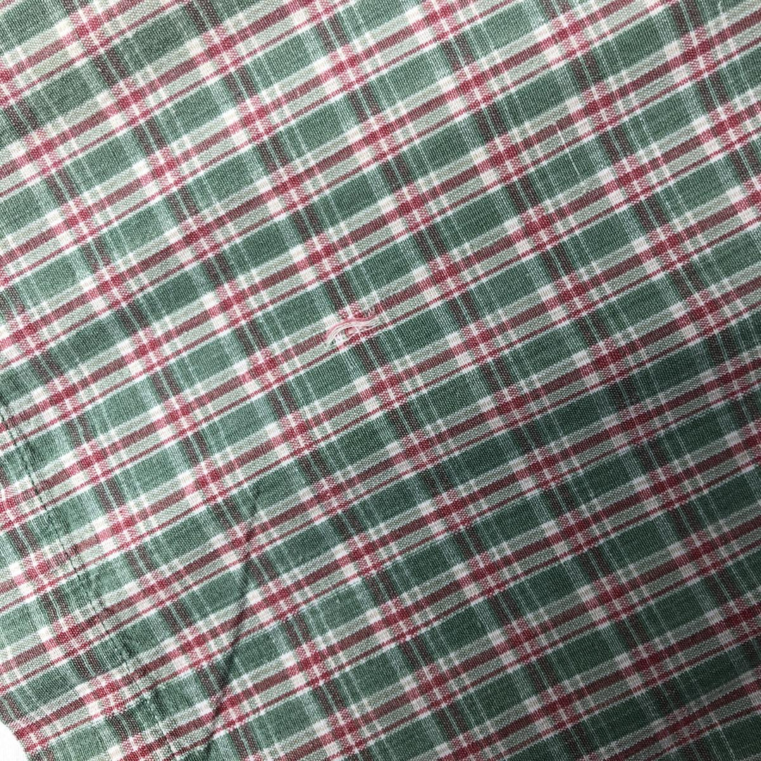 Ralph Lauren BLAIRE short sleeve button down check shirt men's XL size cotton green type yellow green Vintage Second Hand