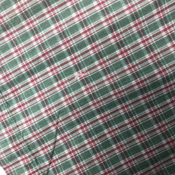 Ralph Lauren BLAIRE short sleeve button down check shirt men's XL size cotton green type yellow green Vintage Second Hand