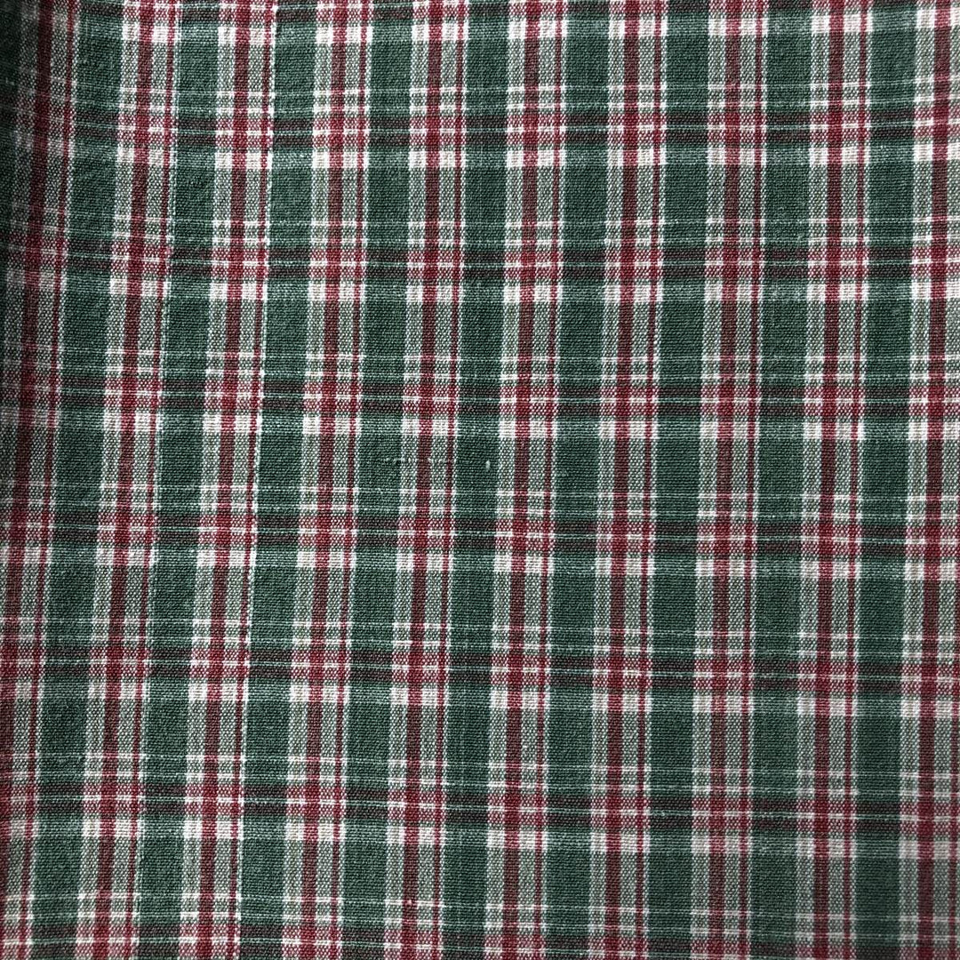 Ralph Lauren BLAIRE short sleeve button down check shirt men's XL size cotton green type yellow green Vintage Second Hand