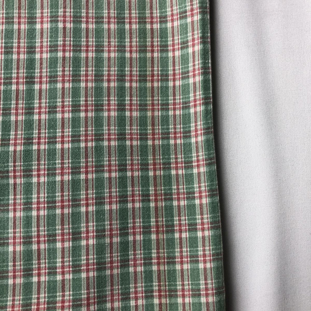 Ralph Lauren BLAIRE short sleeve button down check shirt men's XL size cotton green type yellow green Vintage Second Hand