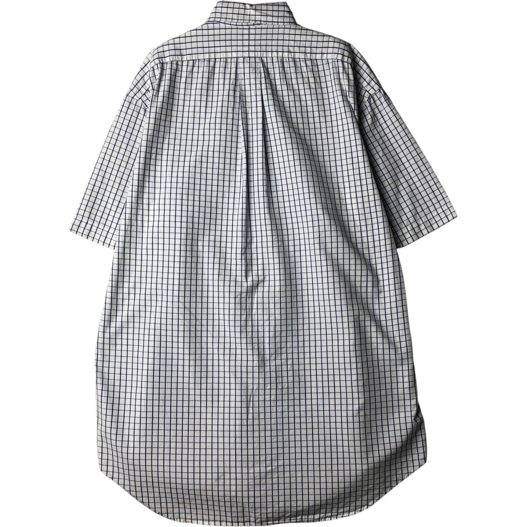 Ralph Lauren BLAKE short sleeve button down check shirt, men's size M cotton white type Vintage Second Hand