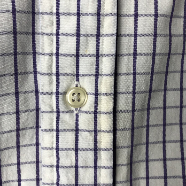 Ralph Lauren BLAKE short sleeve button down check shirt, men's size M cotton white type Vintage Second Hand