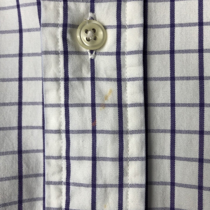 Ralph Lauren BLAKE short sleeve button down check shirt, men's size M cotton white type Vintage Second Hand