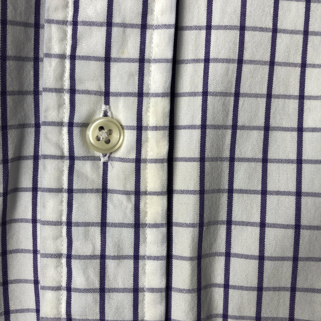 Ralph Lauren BLAKE short sleeve button down check shirt, men's size M cotton white type Vintage Second Hand