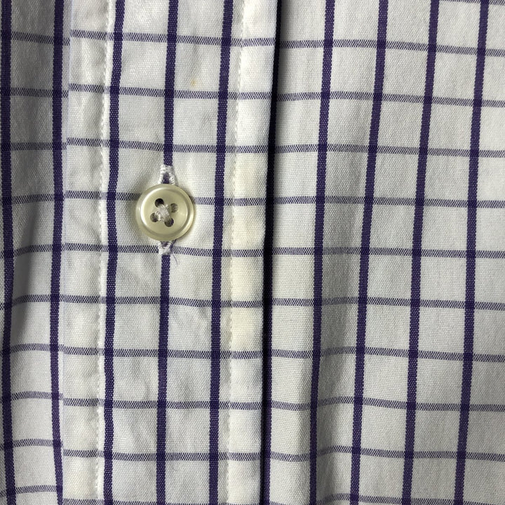 Ralph Lauren BLAKE short sleeve button down check shirt, men's size M cotton white type Vintage Second Hand