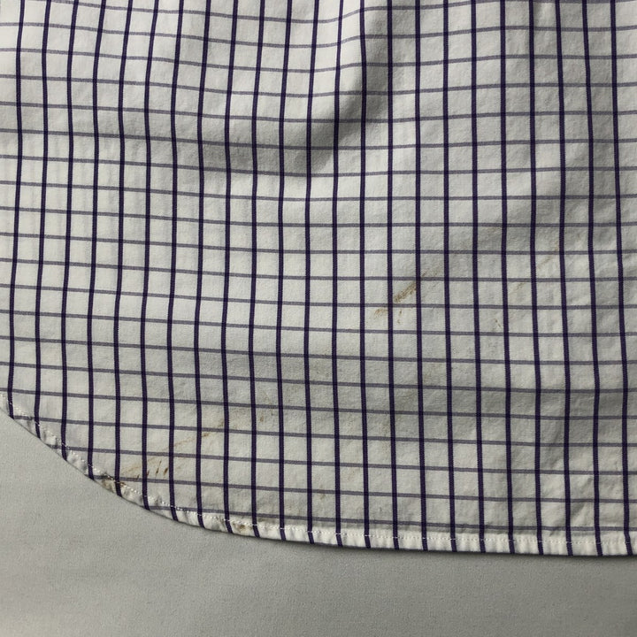 Ralph Lauren BLAKE short sleeve button down check shirt, men's size M cotton white type Vintage Second Hand