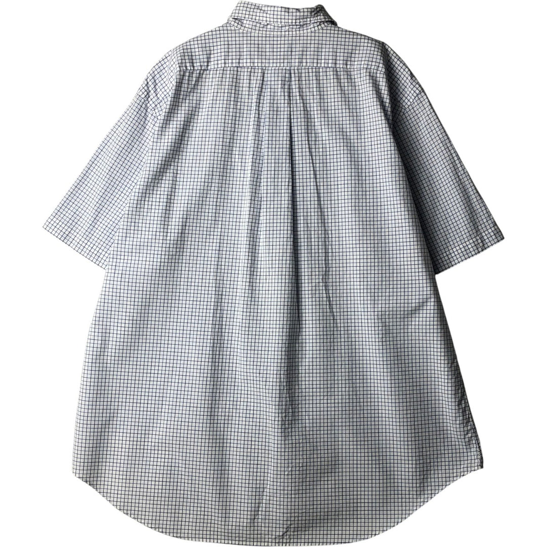 Ralph Lauren Classic Fit short sleeve button down check shirt, men's size XL cotton white type Vintage Second Hand